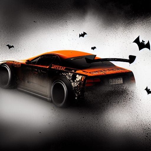 Furious Halloween Car in Impressionistic Style