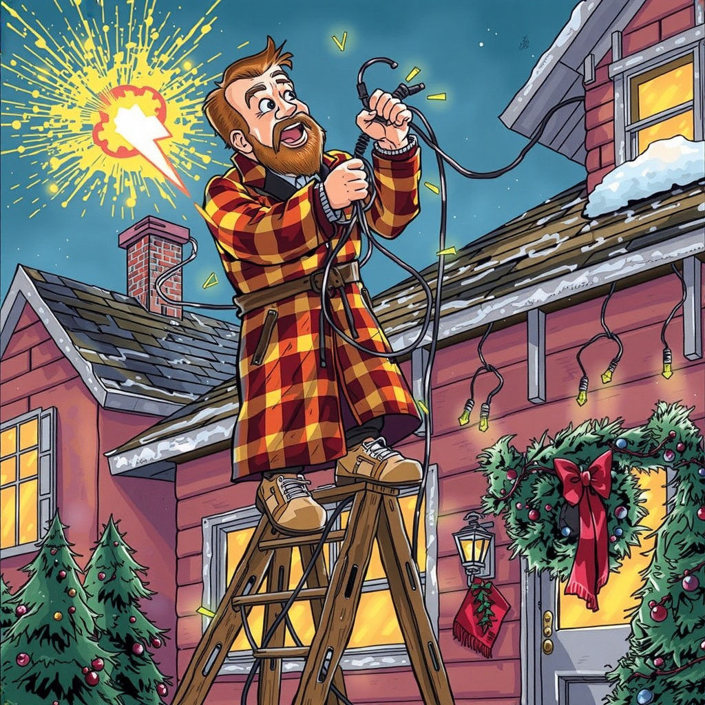 Chevy Chase Surprised by Christmas Lights Electrocution