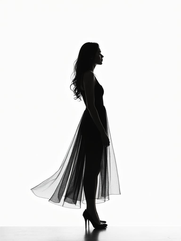 Sleek Silhouette in Elegant Minimalist Line Art