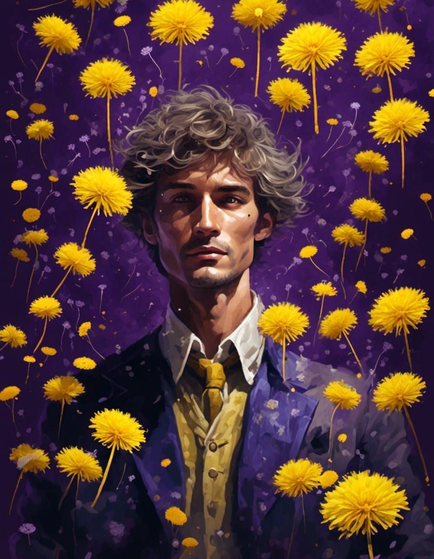 Man Transforms Into Dandelions in Hyperreal Garden