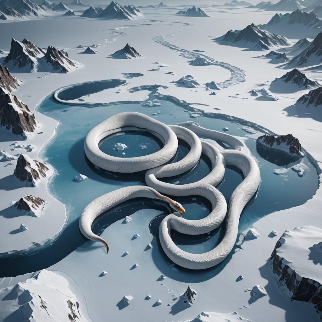 Giant Arctic Snake on Hoth: Fantasy Concept Art