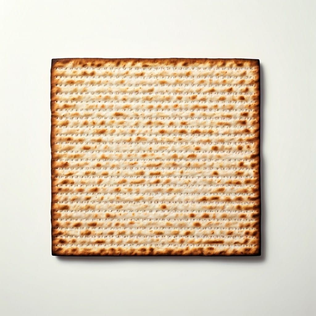 Realistic Matzah on White Background