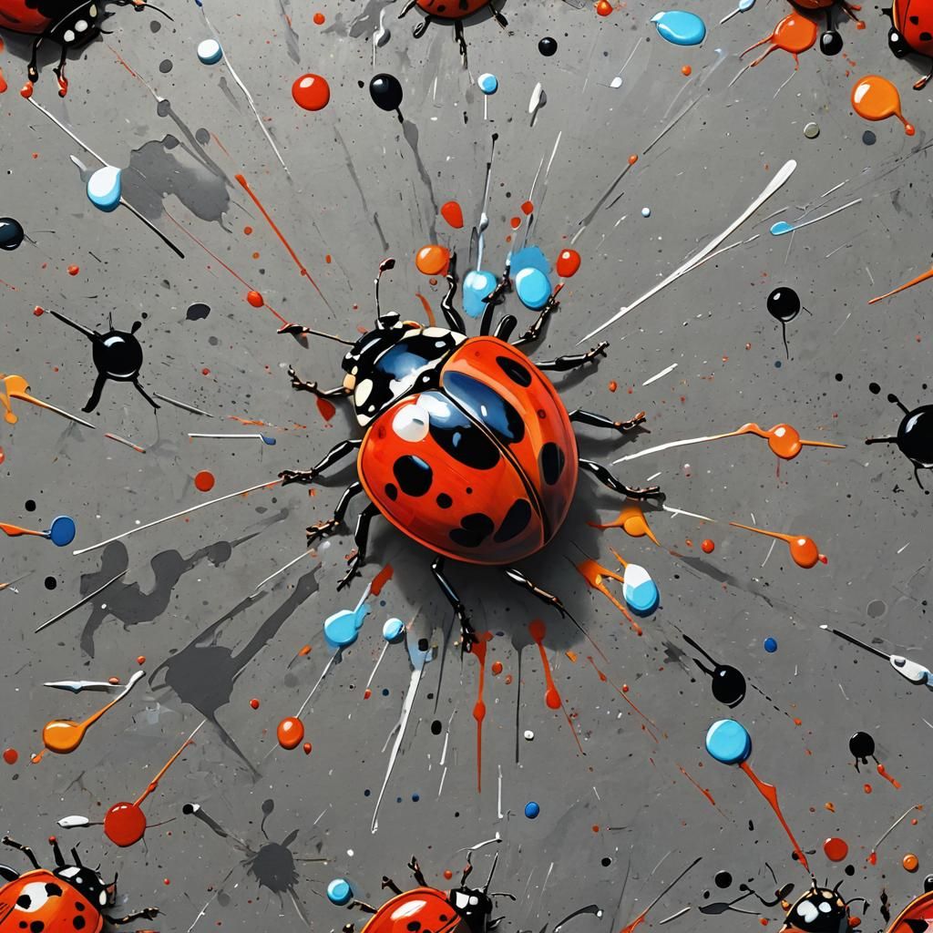Ladybug in Graffiti Art Style