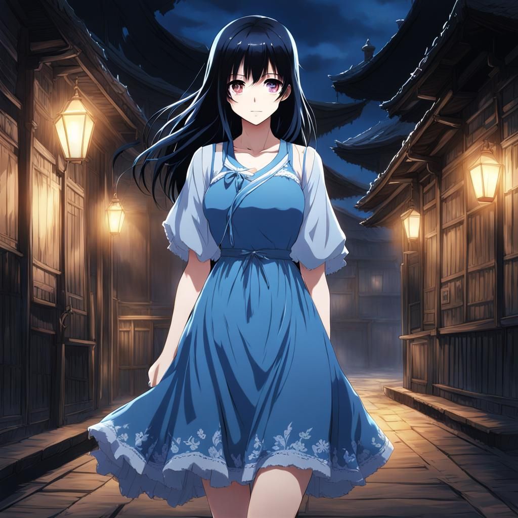 Ghost Woman in Anime Style, Full Body 4K