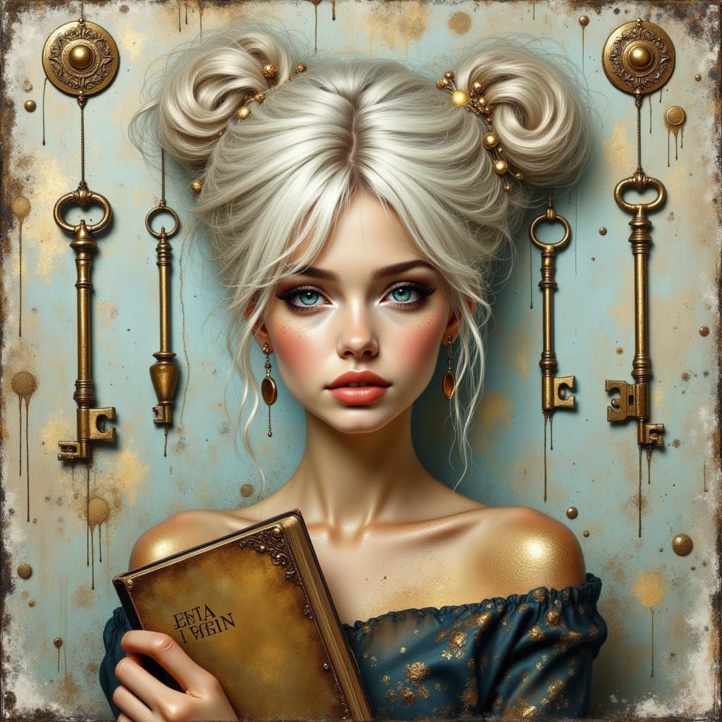 Woman with Keys: Digital Painting