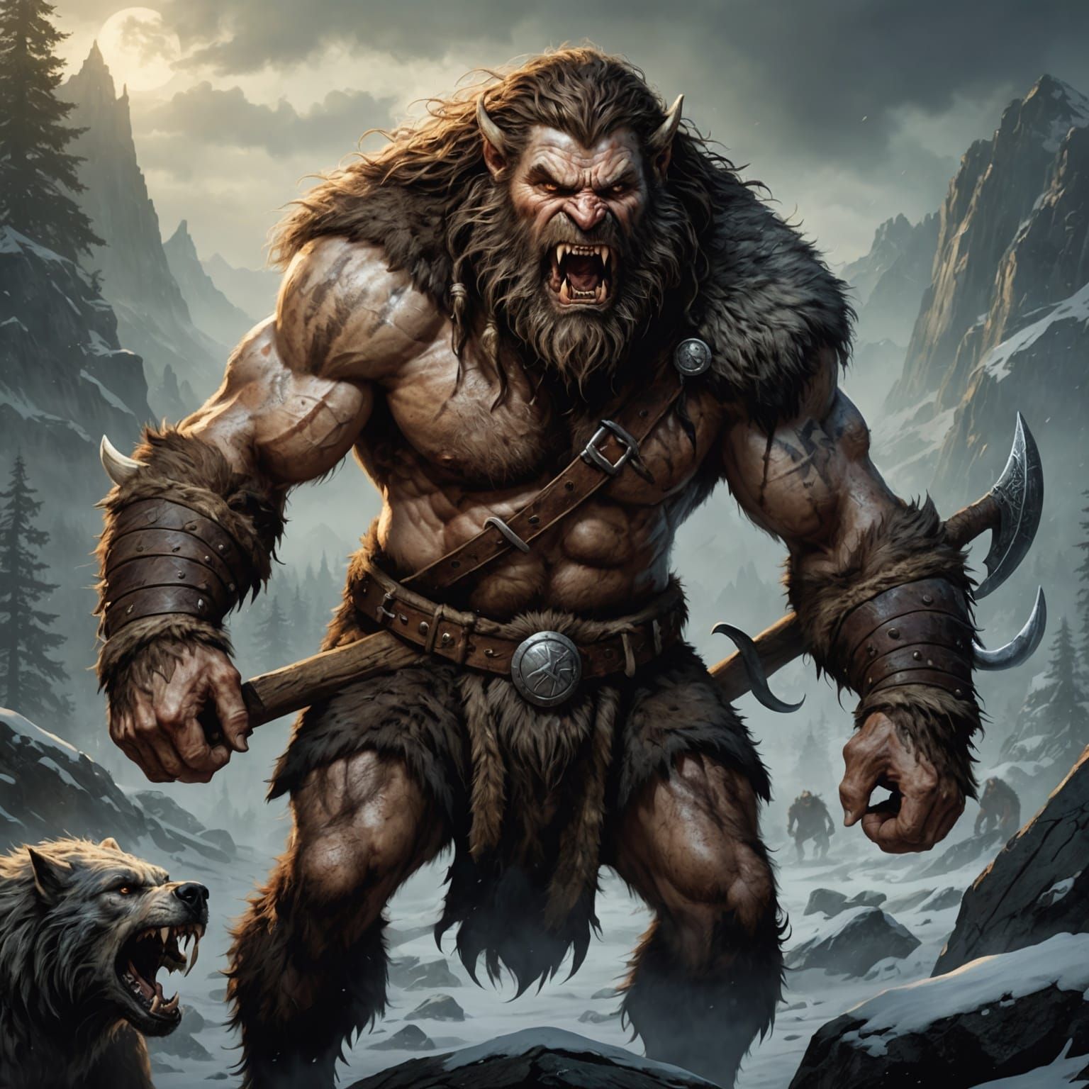 Viking Caveman Werewolf Hybrid Creature