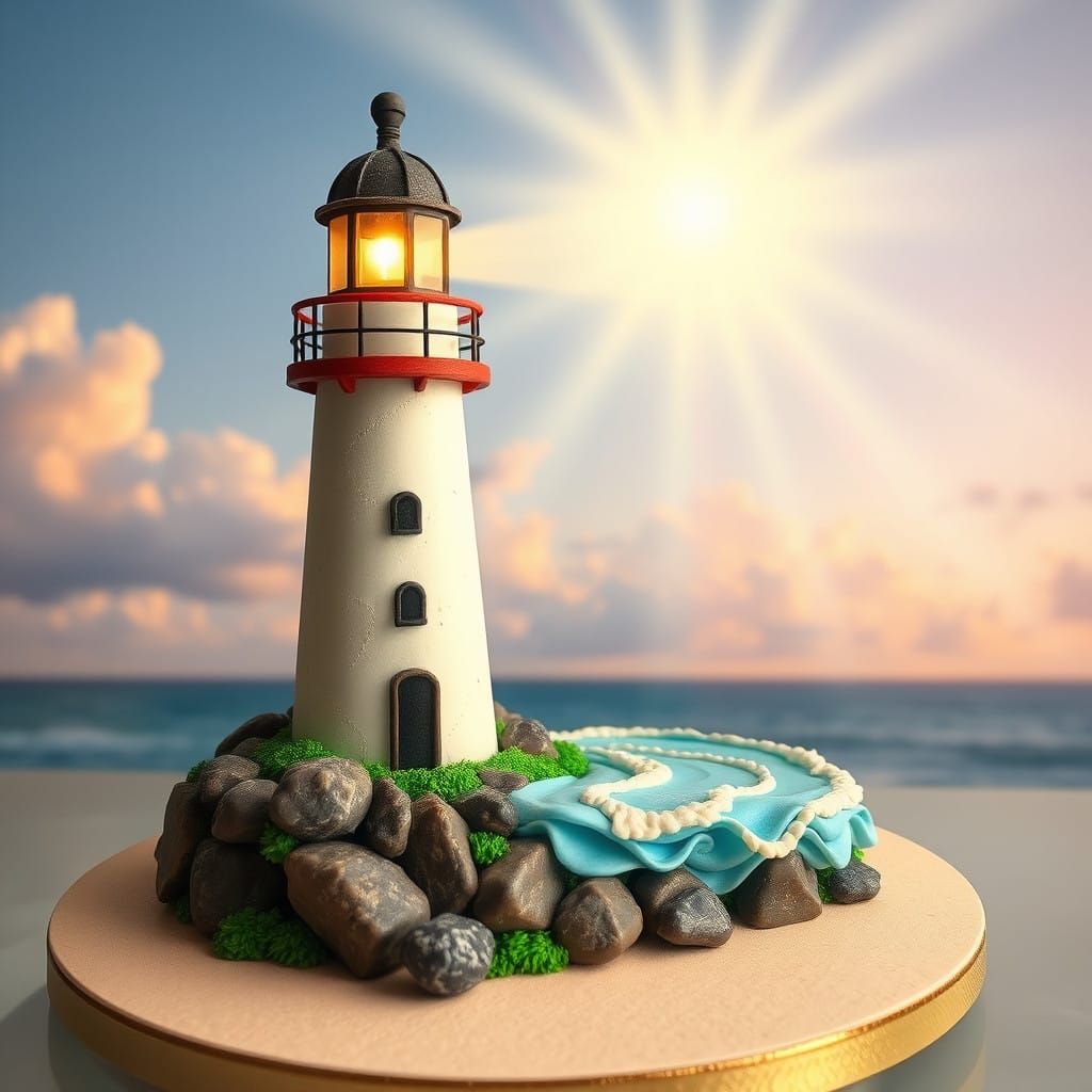 Surreal Cake Illuminated by Heavenly Sunshine