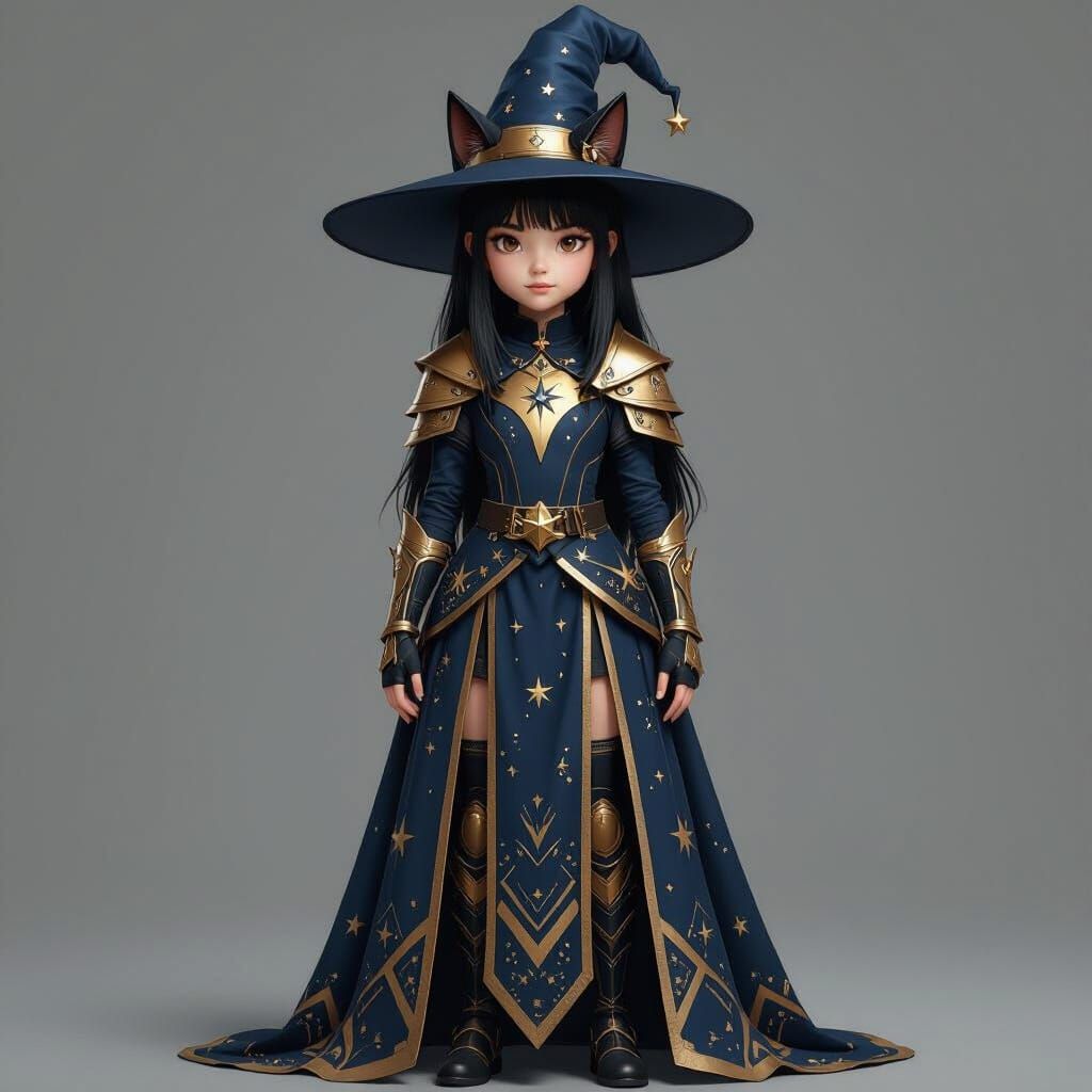 Teenage Witch with Galactic Cat Costume and Armor