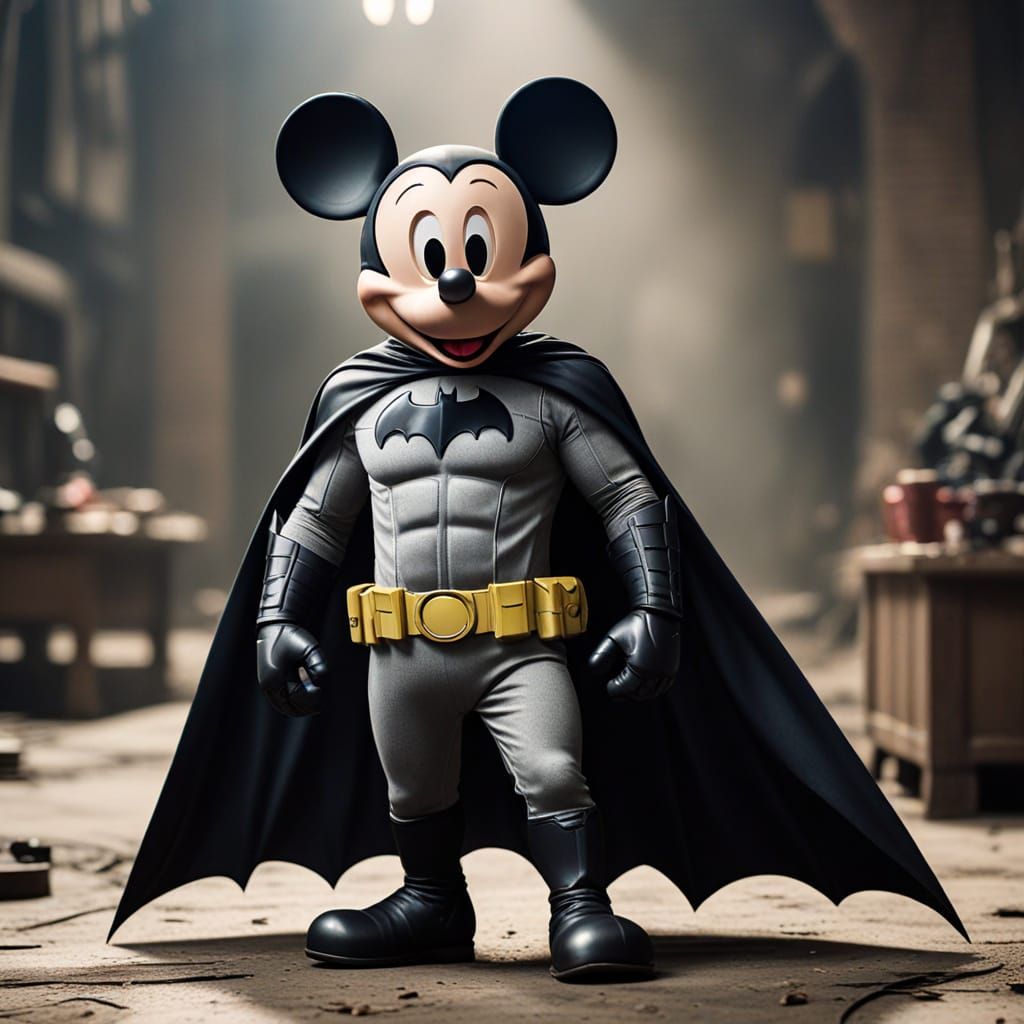 Mickey Mouse Embodies Batman in a Cinematic Thriller