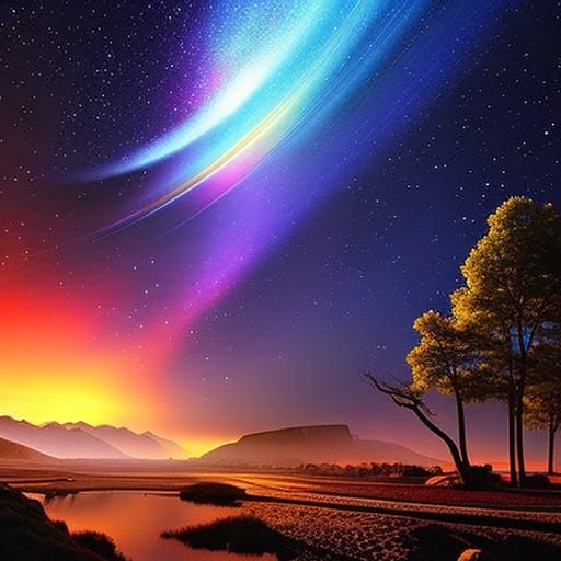 Raven Covered in Stars: A Surreal Painting