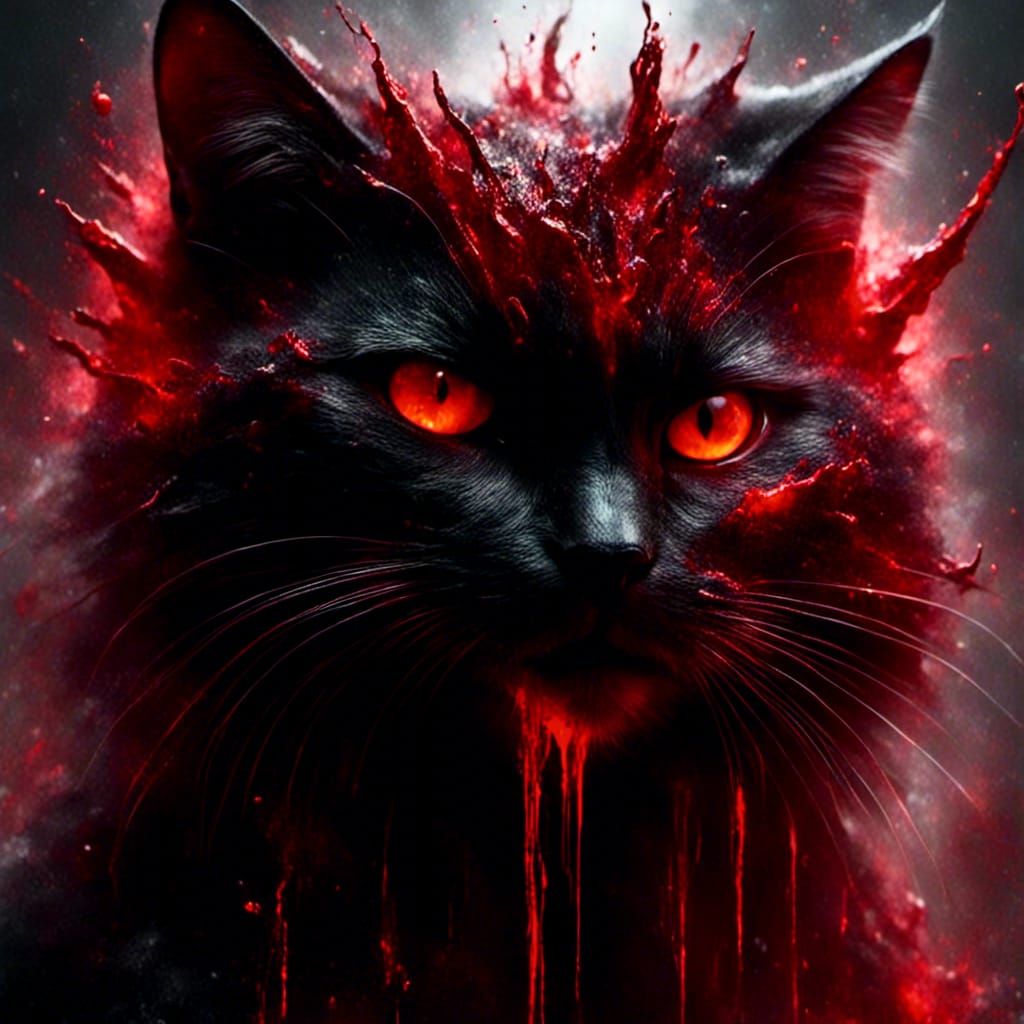 Cats with Glowing Eyes Play Basketball