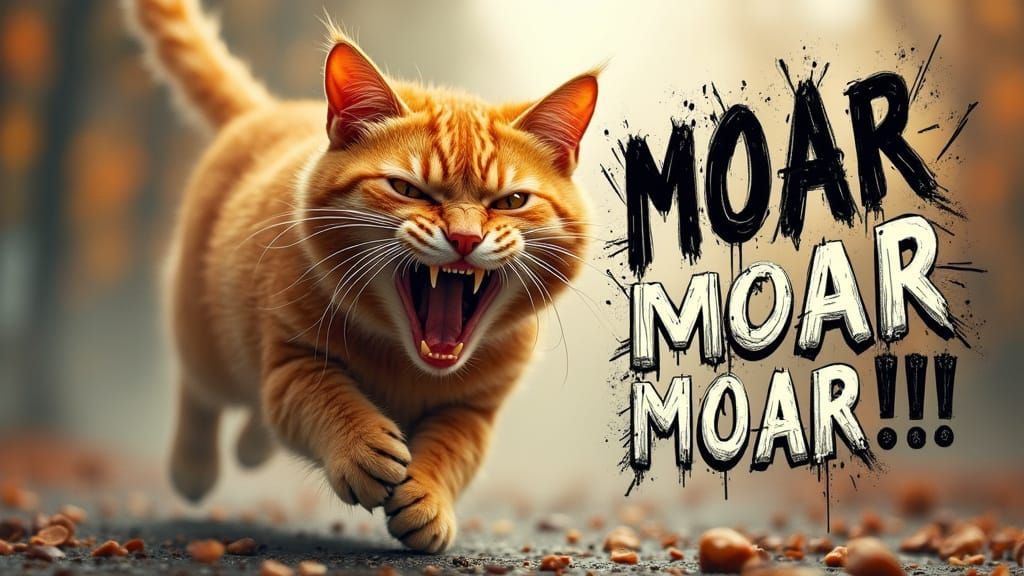 Cyberpunk Cat Demands MOAR in Primal Scream