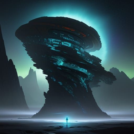 Breathtaking Alien Landscape in Vibrant Concept Art