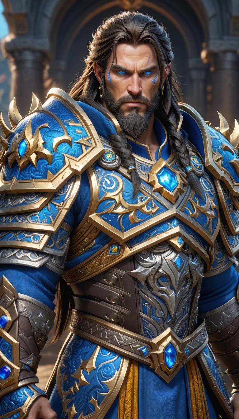 Hyperrealistic King with Crown and Powerful Aura