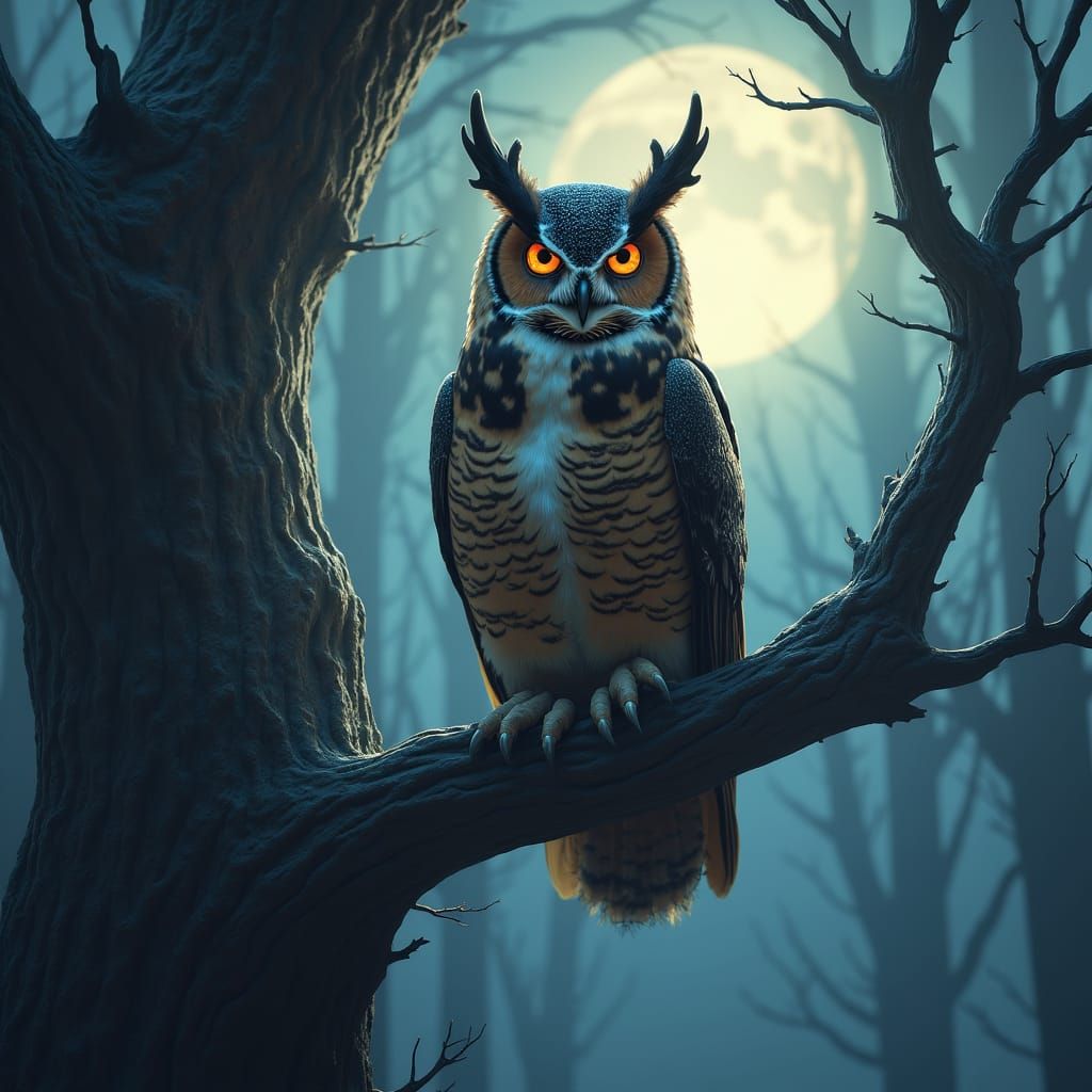 Majestic Owl in Mystical D&D Forest