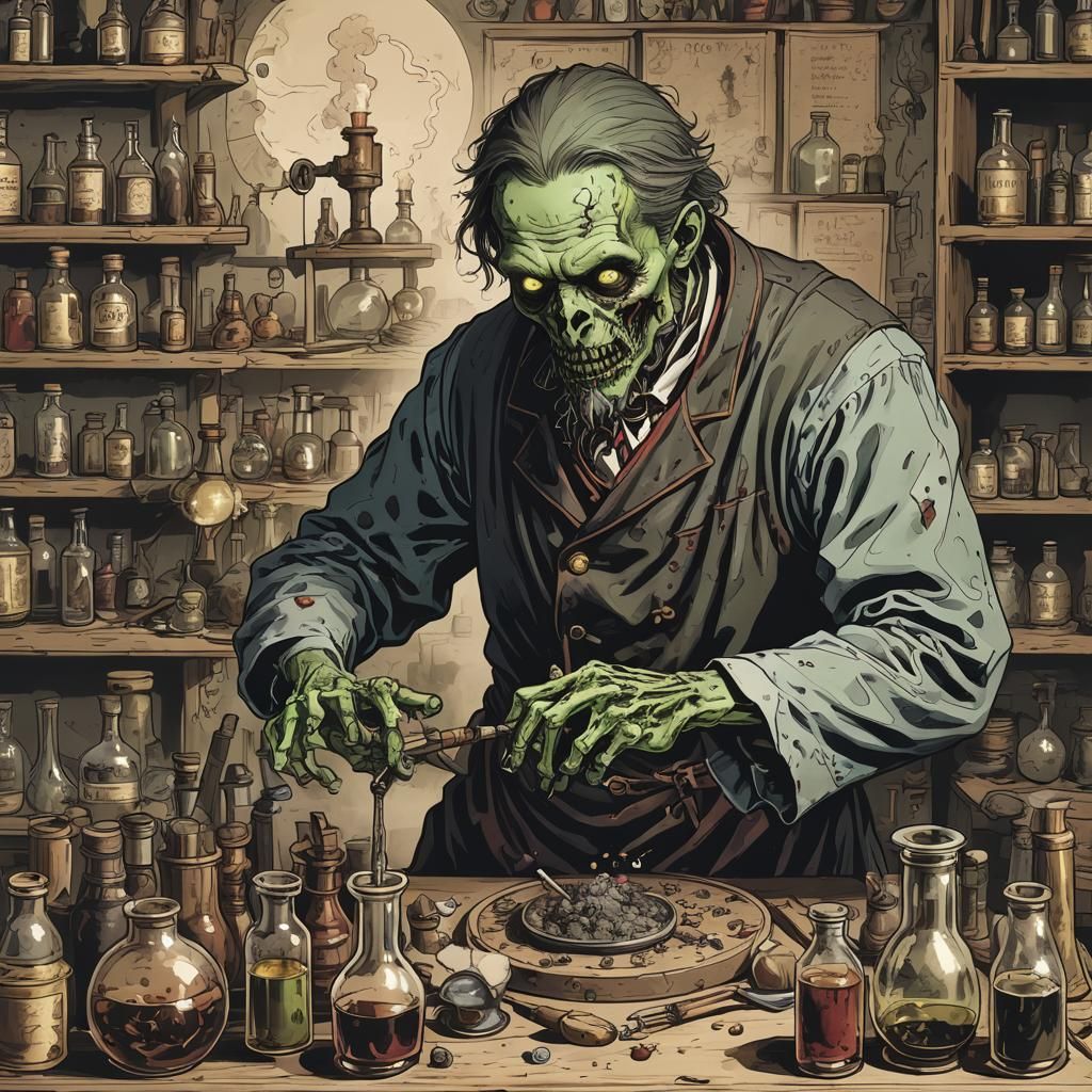 Alchemist Creates a Zombie in Dark Lab