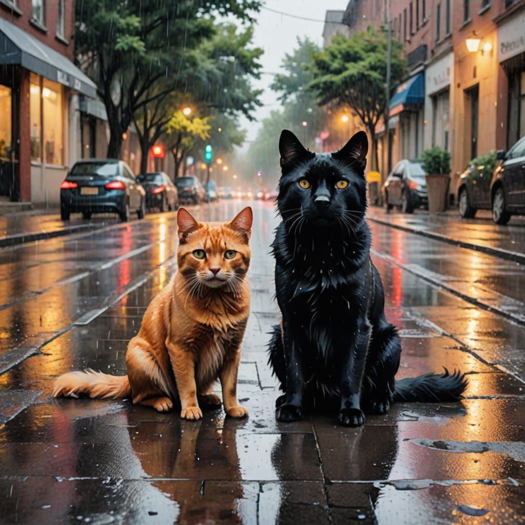 Rainy Day Friends in Watercolor