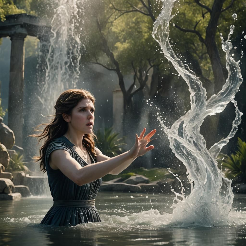 Woman Conjuring Water with Magic Powers