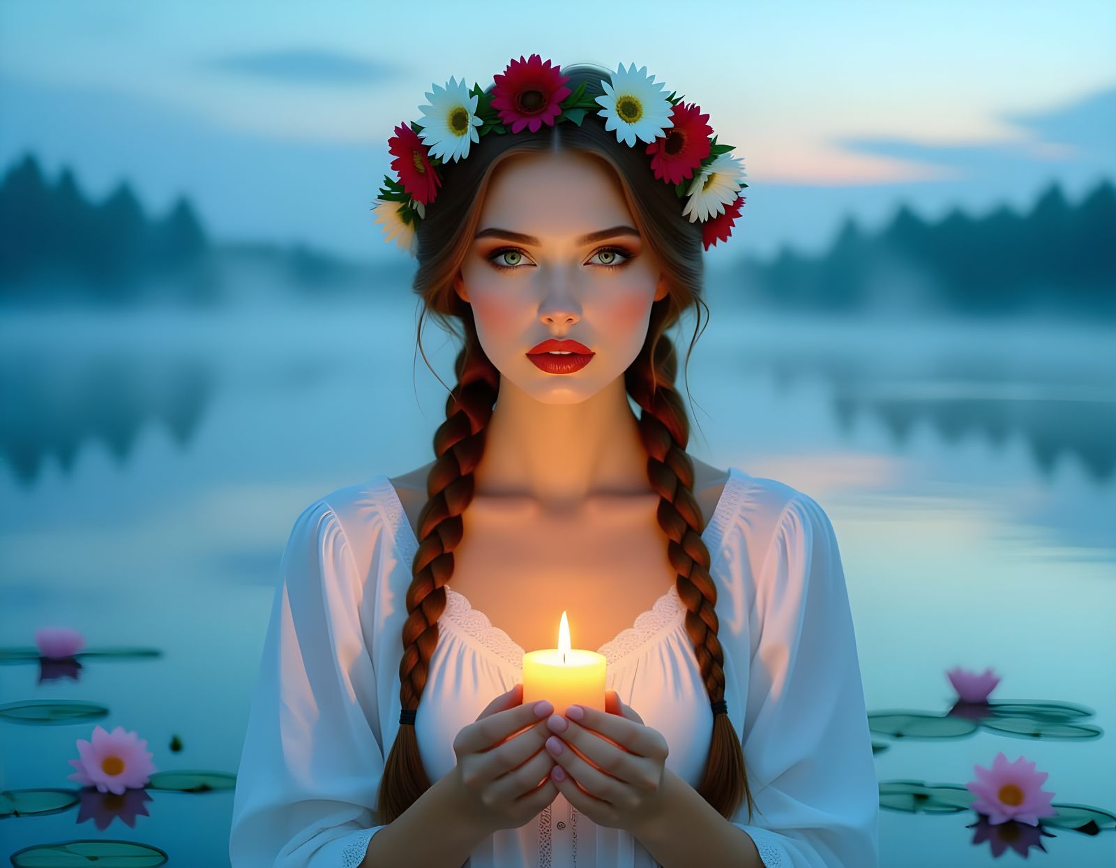 Diamond Painting: Russian Beauty in Moonlit Lake