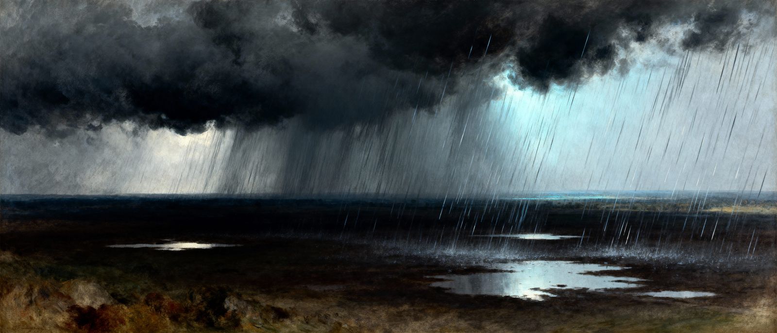 Dramatic Rainstorm Landscape Painting