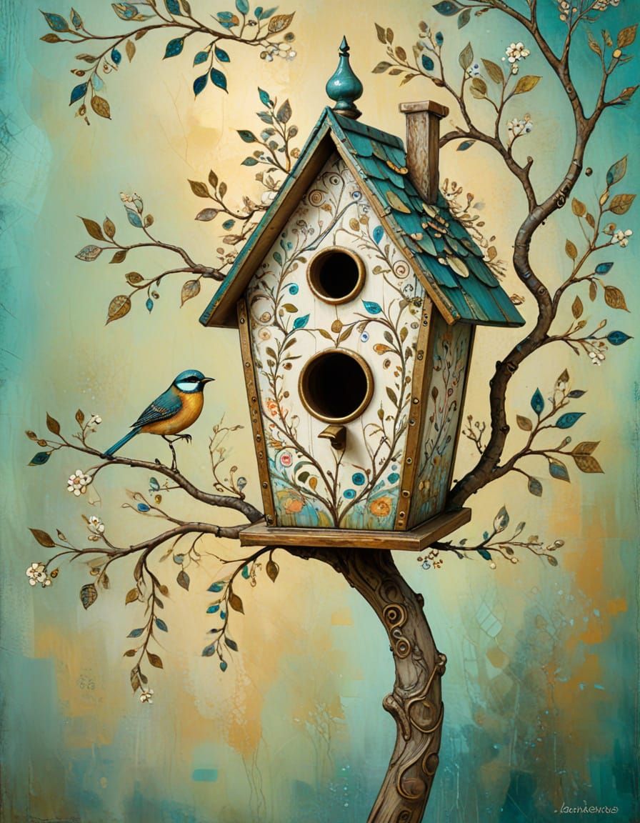 Whimsical birdhouse