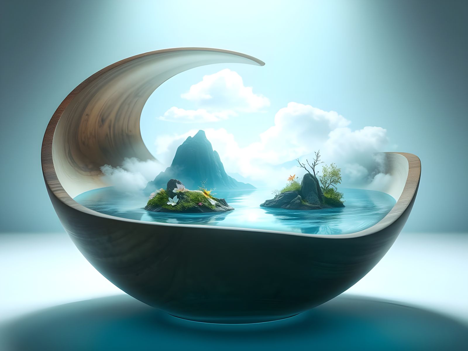 A bowl of hot spring and rockery