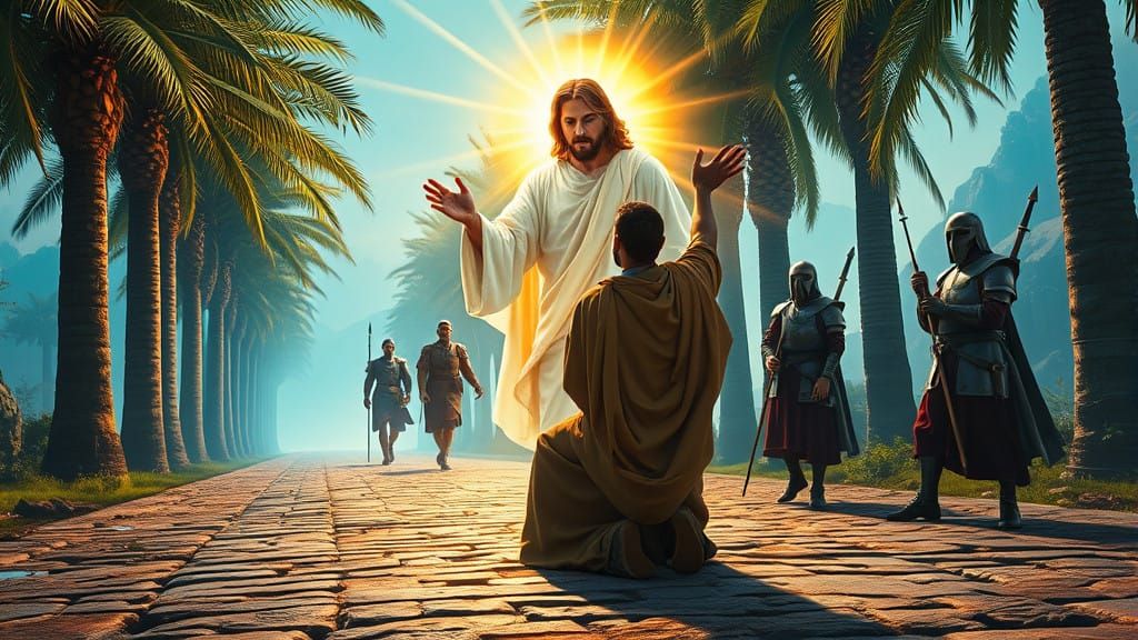 Saint Paul Meets the Divine Jesus on the Road to Damascus in...