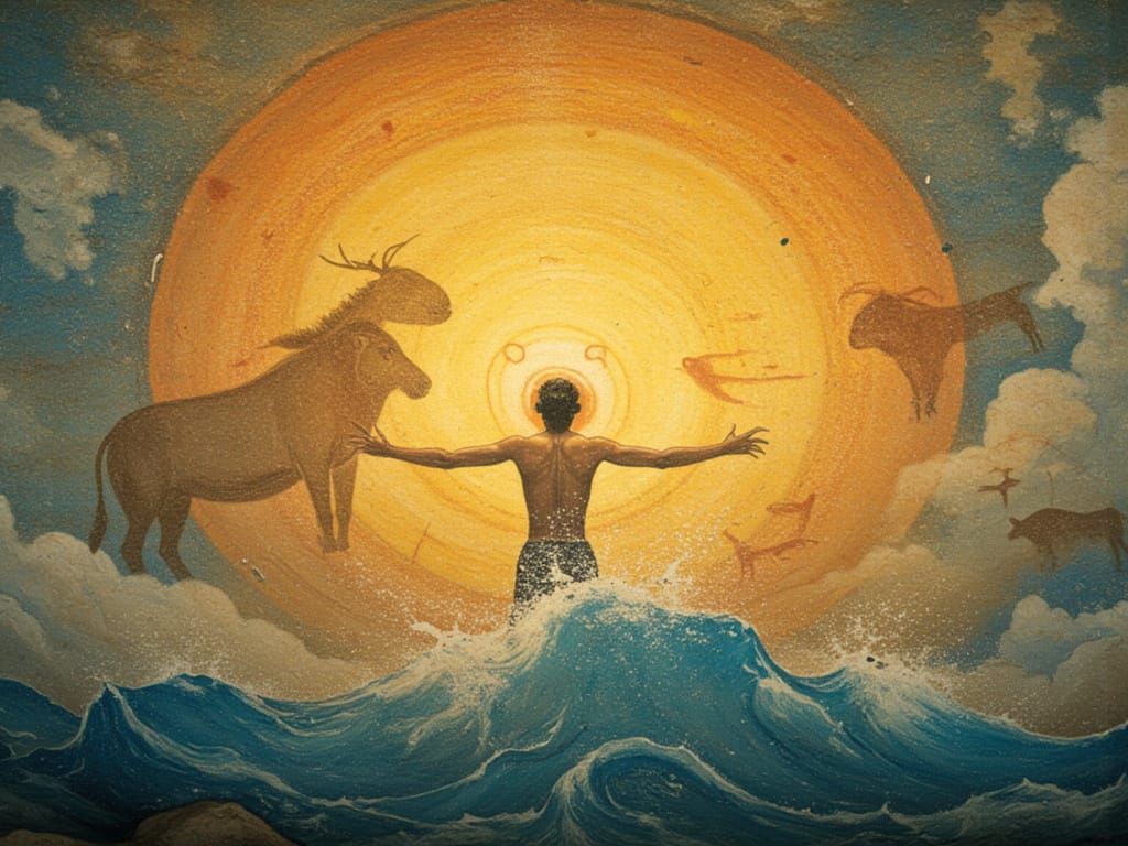 Dreamlike Paleolithic Artwork Illustration