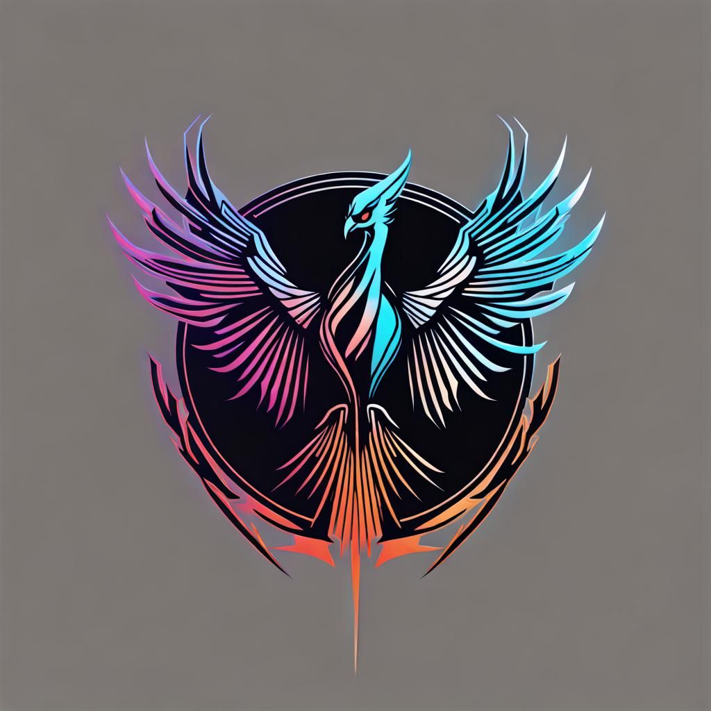 Cyberpunk Phoenix Bird Logo