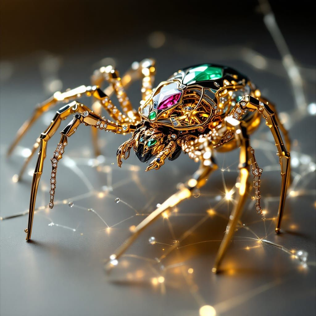 Exquisite Jeweled Mechanical Spider Wristwatch