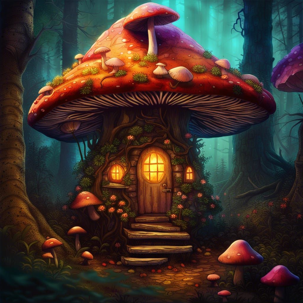 Cozy Mushroom Cabin in Mystical Woods