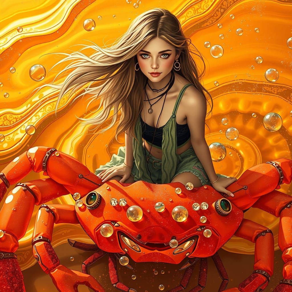 Gummy Crab Transport: A Dreamlike Neon Futurism Scene