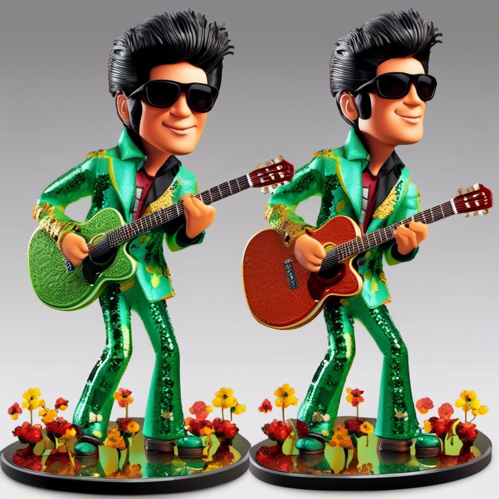 Parsley Elvis Presley Cartoon in 3D Digital Art