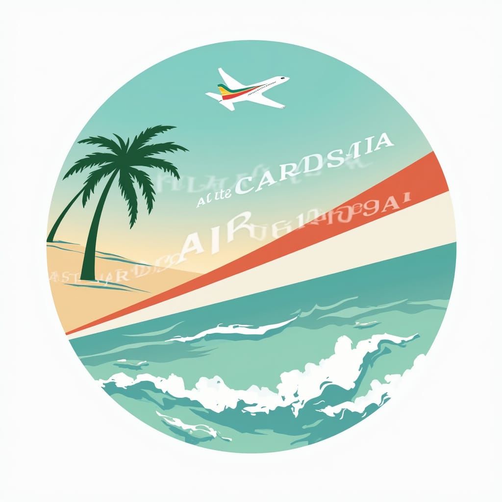 Italian Beach Airplane Logo with Green White Red Colors