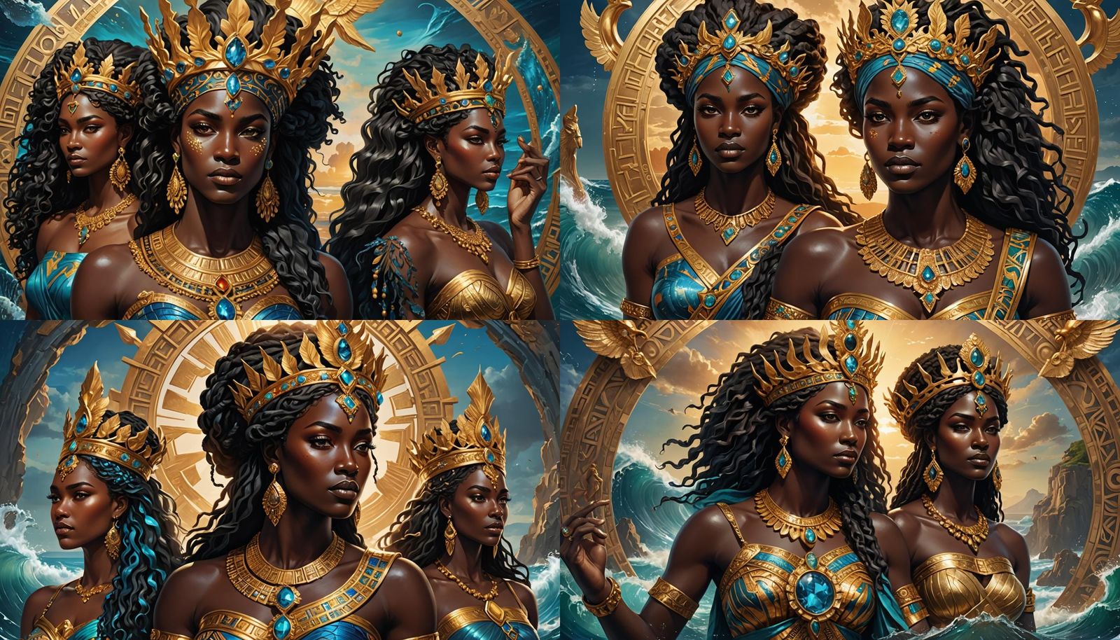 African Greek Gods: Digital Art in 4K