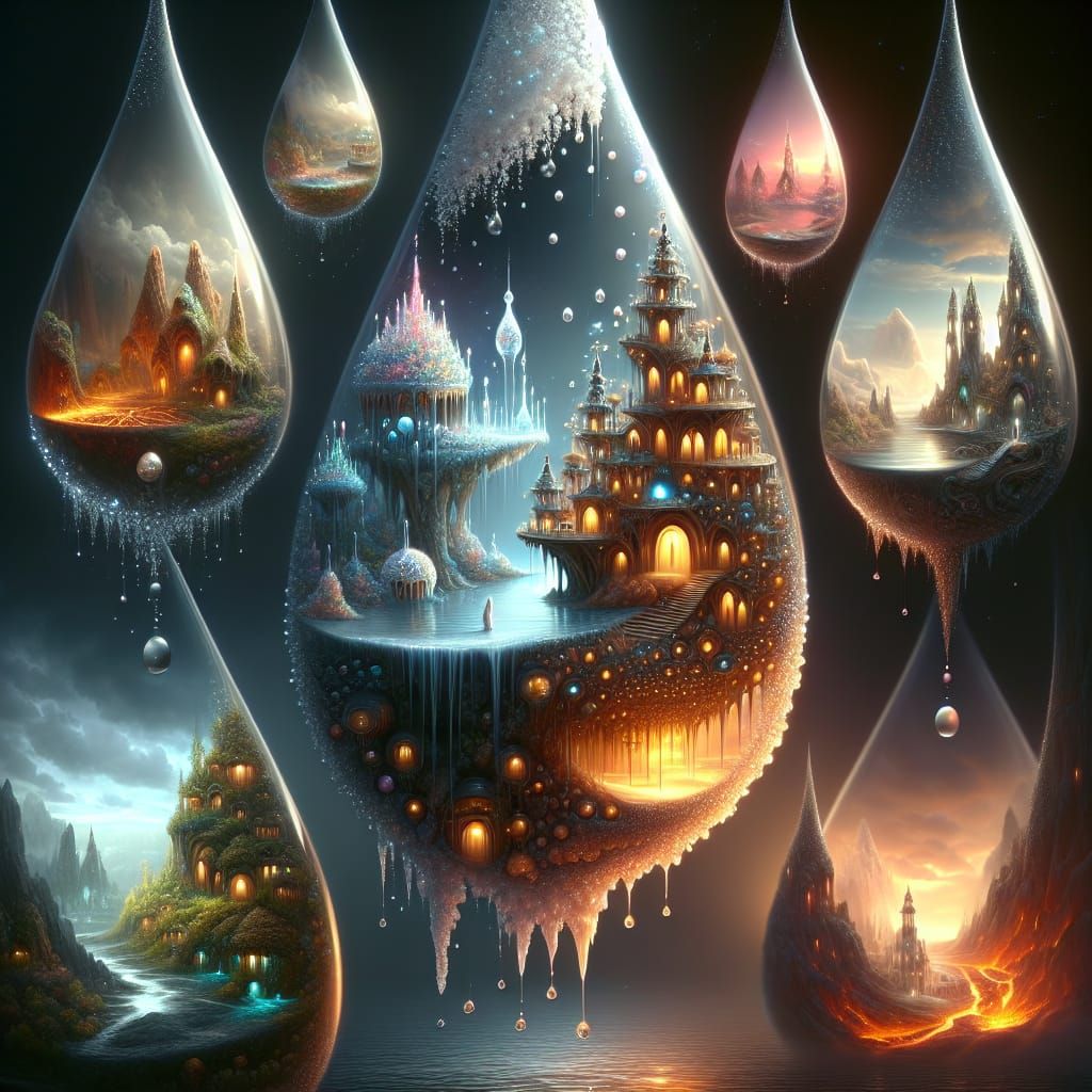 Raindrop Fairy Villages: Microscopic Worlds Revealed