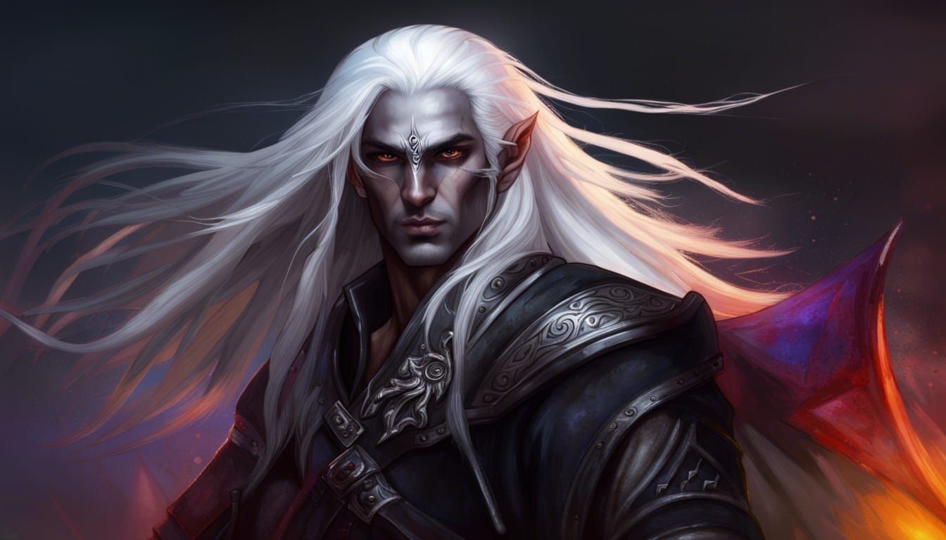 Dark Elf Assassin Portrait in Hyperrealistic Style