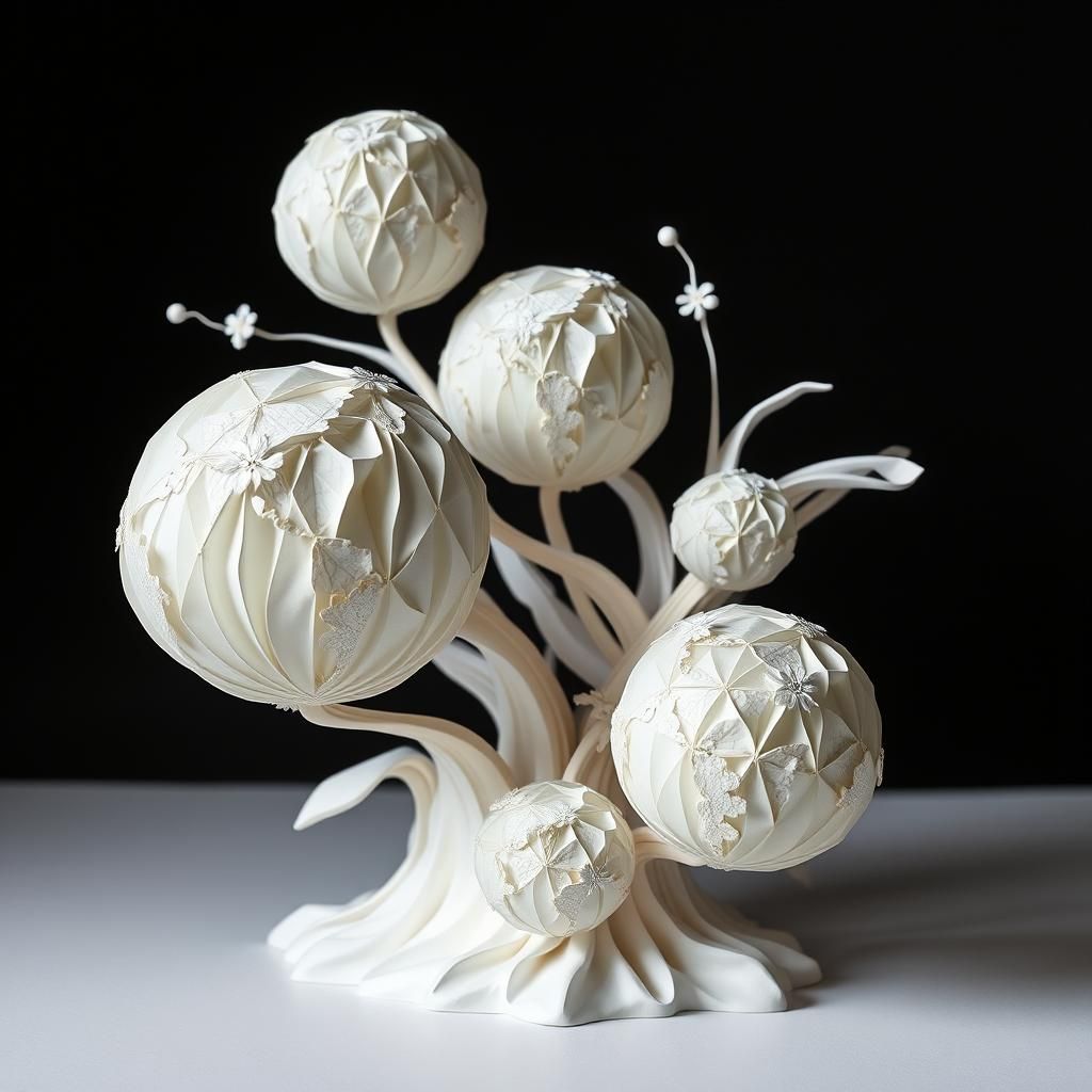 Origami Paper Globes in High Resolution