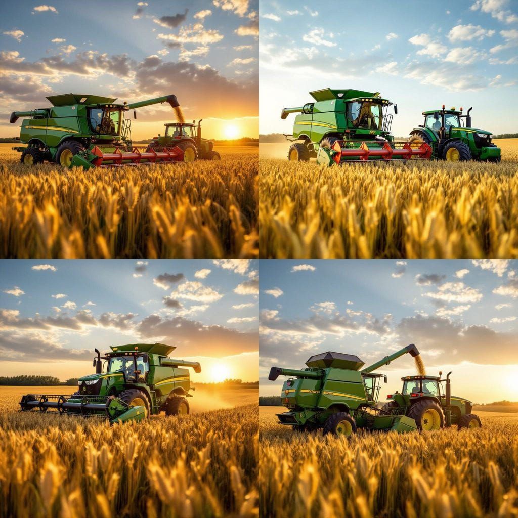 John Deere Header Empties Grain Into Chase Bin