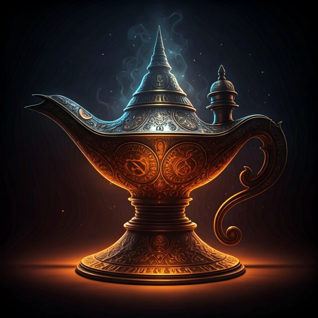 Mystical Alchemical Lamp with Ethereal Lighting