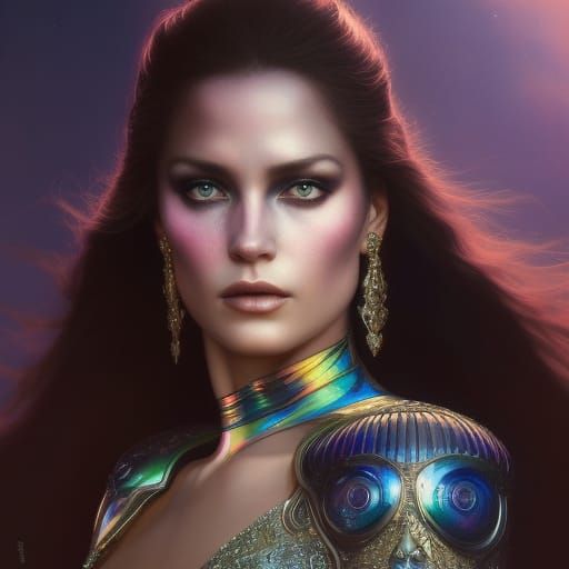 Morgan La Fay Portrait in Hyperrealistic Fantasy Style