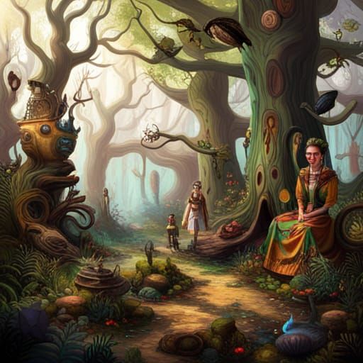Steampunk Forest Inspired by Frida Kahlo