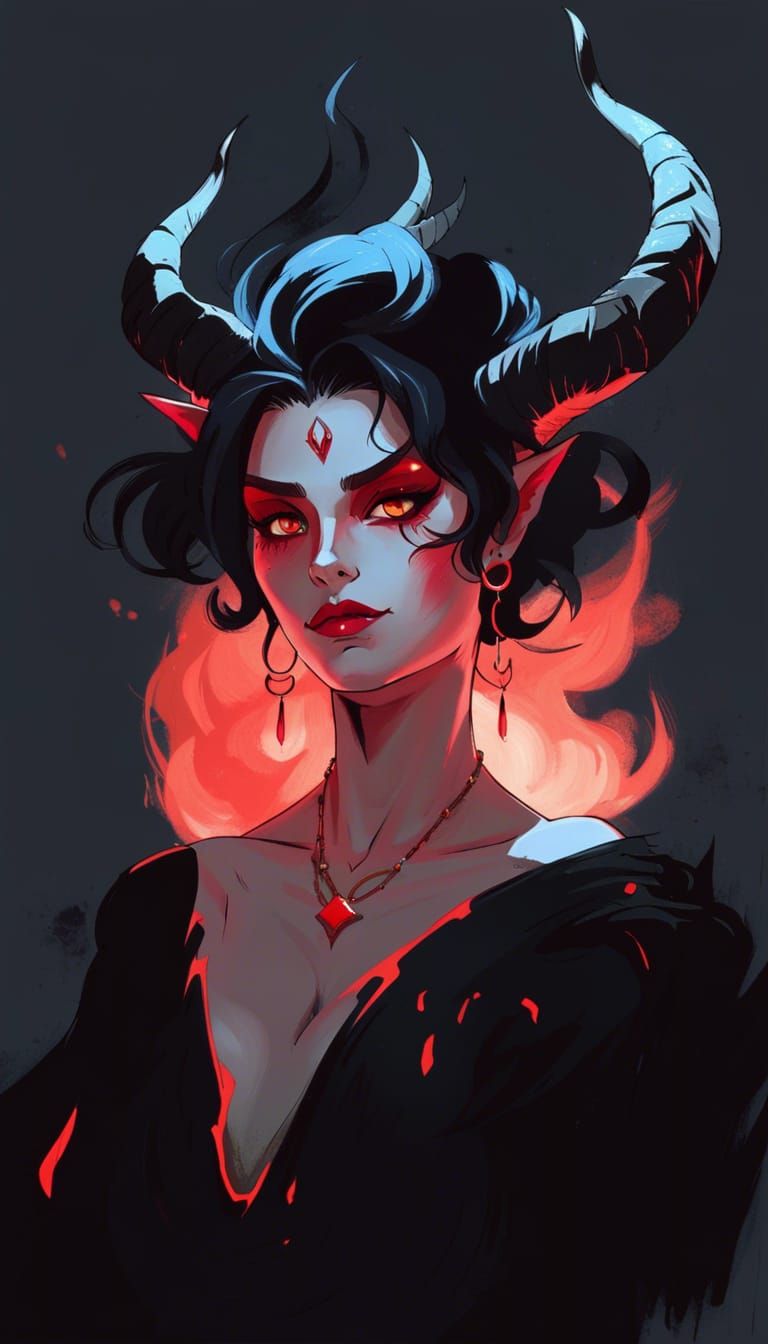 Lilith Demoness Portrait in Fantasycore Artwork Style