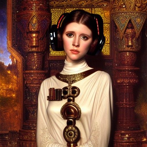 Princess Leia Portrait in Pre-Raphaelite Style