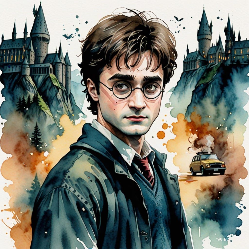 Whimsical Wizard in Muted Watercolor