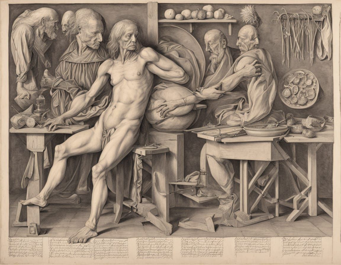 Woman Grilling Corn: Colored Pencil Drawing