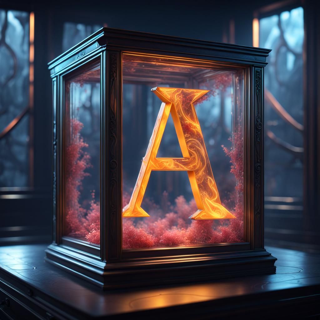 Glowing Letter in Glass Box: Fantasy Concept Art