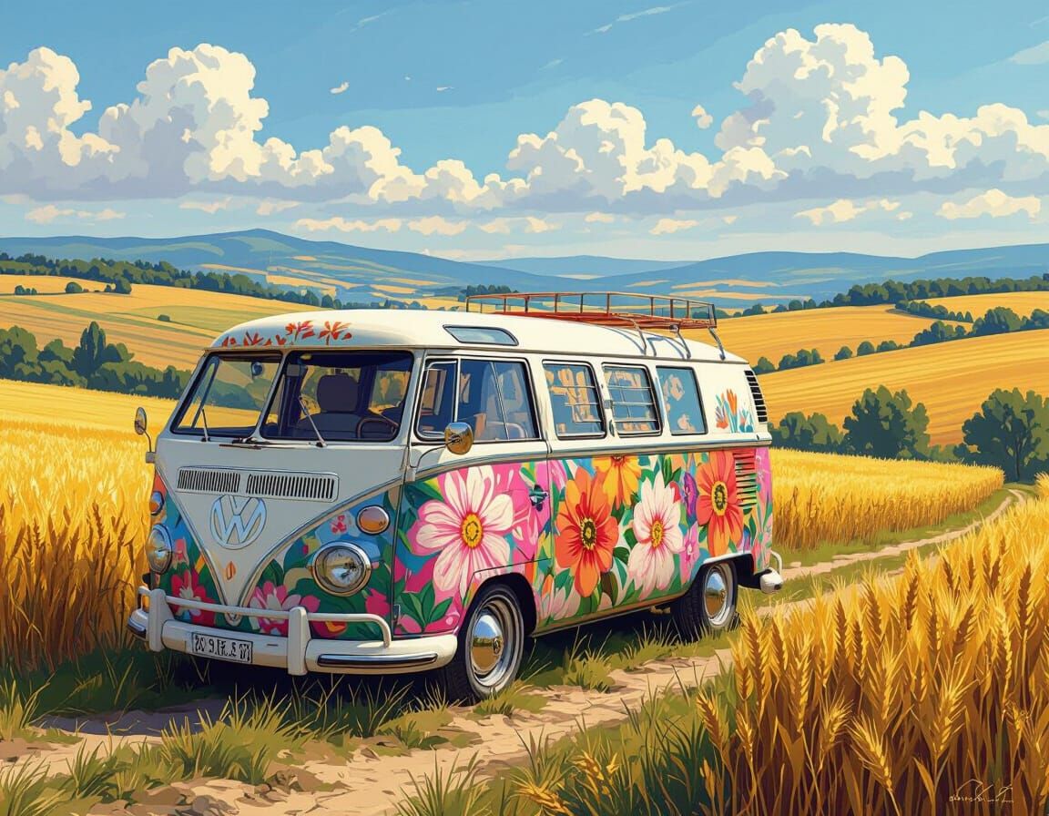 Van Gogh Van in French Countryside