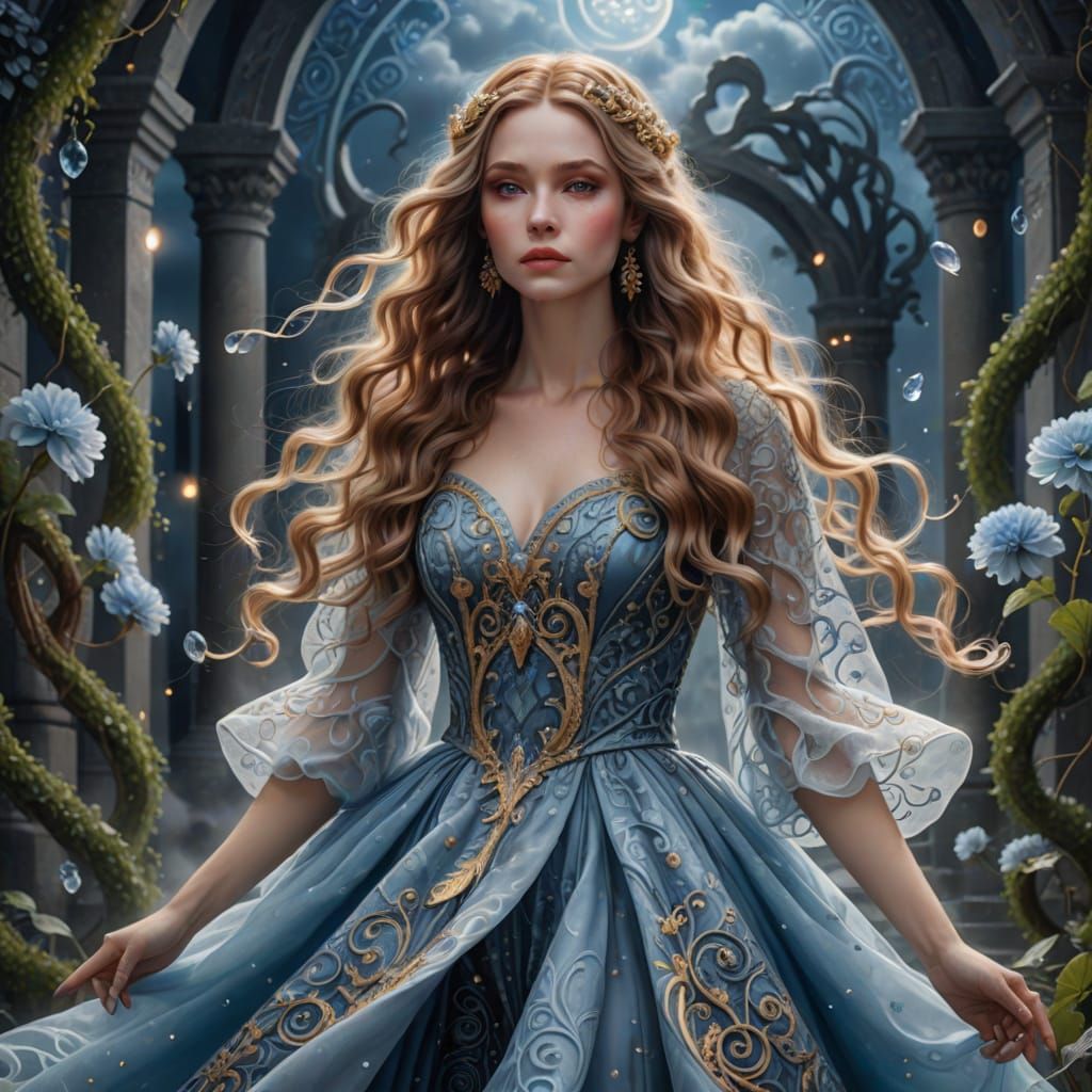 Ethereal Biophilic Creature in Volumetric Labyrinth