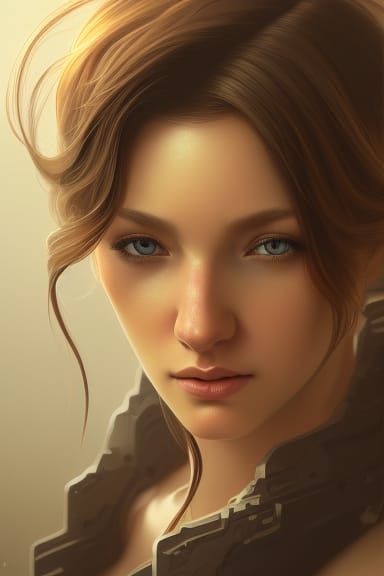 Detailed Portrait of Maci Currin in Art Nouveau Style